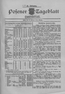 Posener Tageblatt. Handelsblatt 1902.02.20 Jg.41