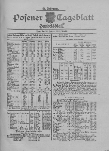 Posener Tageblatt. Handelsblatt 1902.02.28 Jg.41
