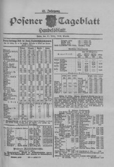 Posener Tageblatt. Handelsblatt 1902.03.21 Jg.41