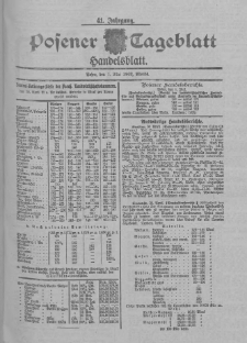 Posener Tageblatt. Handelsblatt 1902.05.01 Jg.41