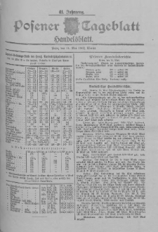 Posener Tageblatt. Handelsblatt 1902.05.13 Jg.41