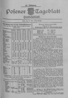 Posener Tageblatt. Handelsblatt 1902.05.23 Jg.41