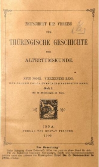 Zeitschrift des Vereins f&uuml;r Th&uuml;ringische Geschichte und Alterthumskunde. 1904 Neue Folge Bd.14