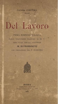 Del Lavoro : prima edizione italiana sulla traduzione francese
