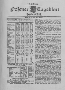 Posener Tageblatt. Handelsblatt 1902.04.19 Jg.41