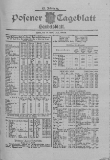 Posener Tageblatt. Handelsblatt 1902.04.30 Jg.41