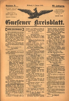 Gnesener Kreisblatt 1913.01.08 Jg.62 Nr3