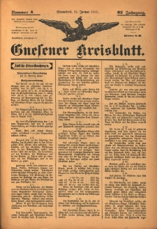 Gnesener Kreisblatt 1913.01.11 Jg.62 Nr4
