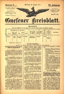 Gnesener Kreisblatt 1913.01.22 Jg.62 Nr7