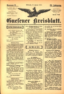 Gnesener Kreisblatt 1913.01.29 Jg.62 Nr9