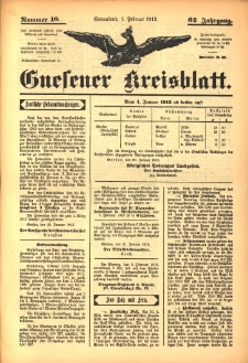 Gnesener Kreisblatt 1913.02.01 Jg.62 Nr10