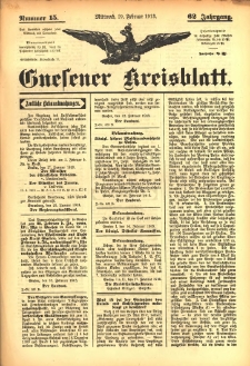 Gnesener Kreisblatt 1913.02.19 Jg.62 Nr15