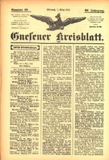 Gnesener Kreisblatt 1913.03.05 Nr19 Jg.62