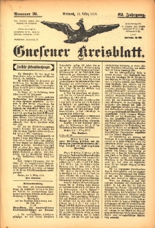 Gnesener Kreisblatt 1913.03.12 Jg.62 Nr21