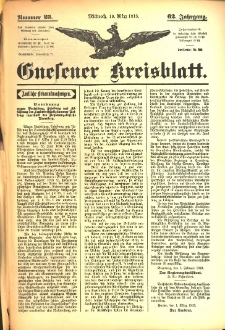 Gnesener Kreisblatt 1913.03.19 Jg.62 Nr23