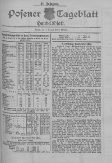Posener Tageblatt. Handelsblatt 1902.08.07 Jg.41