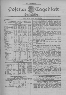 Posener Tageblatt. Handelsblatt 1902.08.09 Jg.41