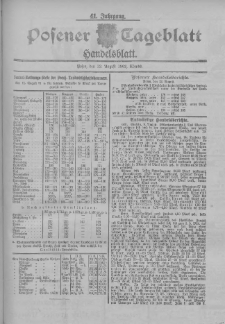 Posener Tageblatt. Handelsblatt 1902.08.12 Jg.41