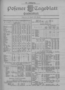 Posener Tageblatt. Handelsblatt 1902.08.15 Jg.41