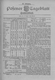 Posener Tageblatt. Handelsblatt 1902.08.19 Jg.41