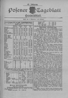 Posener Tageblatt. Handelsblatt 1902.09.09 Jg.41