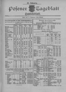 Posener Tageblatt. Handelsblatt 1902.09.15 Jg.41