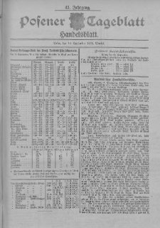 Posener Tageblatt. Handelsblatt 1902.09.16 Jg.41