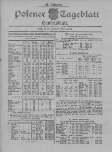 Posener Tageblatt. Handelsblatt 1902.09.29 Jg.41