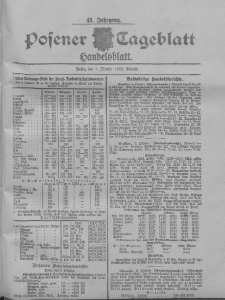 Posener Tageblatt. Handelsblatt 1902.10.09 Jg.41
