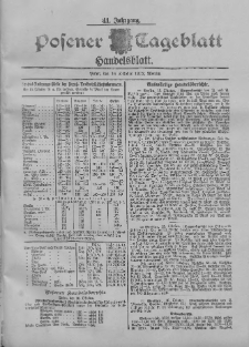 Posener Tageblatt. Handelsblatt 1902.10.16 Jg.41