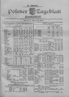Posener Tageblatt. Handelsblatt 1902.10.17 Jg.41