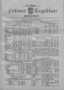 Posener Tageblatt. Handelsblatt 1902.10.27 Jg.41
