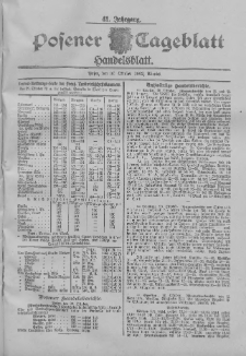 Posener Tageblatt. Handelsblatt 1902.10.30 Jg.41