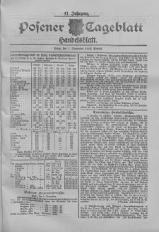 Posener Tageblatt. Handelsblatt 1902.11.01 Jg.41