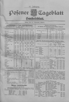 Posener Tageblatt. Handelsblatt 1902.11.10 Jg.41