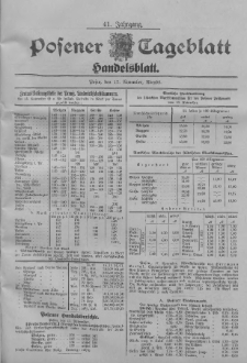 Posener Tageblatt. Handelsblatt 1902.11.17 Jg.41