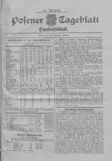 Posener Tageblatt. Handelsblatt 1902.12.20 Jg.41