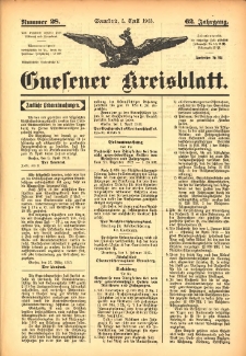 Gnesener Kreisblatt 1913.04.05 Jg.62 Nr28