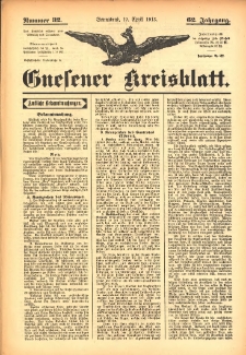 Gnesener Kreisblatt 1913.04.19 Jg.62 Nr32