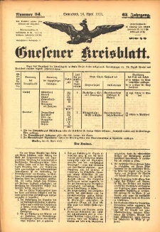 Gnesener Kreisblatt 1913.04.26 Jg.62 Nr34