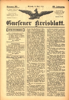 Gnesener Kreisblatt 1913.04.30 Jg.62 Nr35