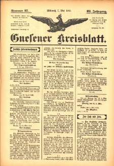 Gnesener Kreisblatt 1913.05.07 Jg.62 Nr37
