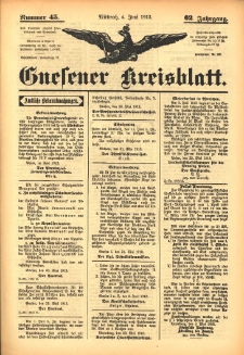 Gnesener Kreisblatt 1913.06.04 Jg.62 Nr45