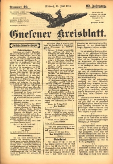 Gnesener Kreisblatt 1913.06.18 Jg.62 Nr49