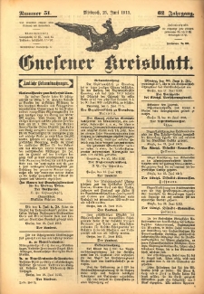 Gnesener Kreisblatt 1913.06.25 Jg.62 Nr51