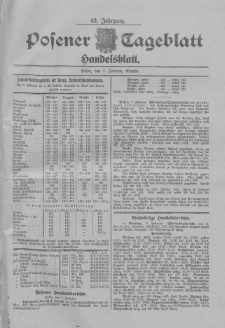 Posener Tageblatt. Handelsblatt 1903.02.07 Jg.42