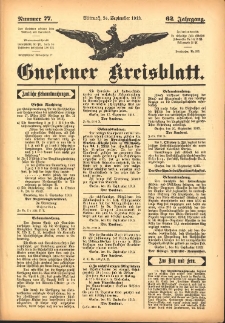 Gnesener Kreisblatt 1913.09.24 Jg.62 Nr77