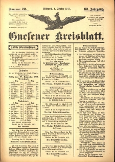 Gnesener Kreisblatt 1913.10.01 Jg.62 Nr79