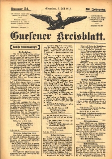 Gnesener Kreisblatt 1913.07.05 Jg.62 Nr54