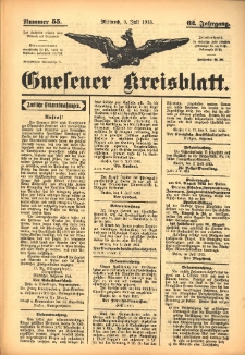 Gnesener Kreisblatt 1913.07.09 Jg.62 Nr55